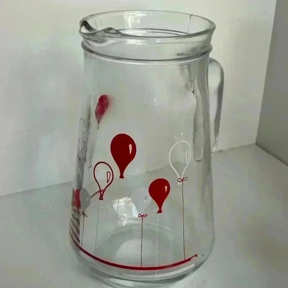 Vintage 70s Collectable Nutella Balloon Design Glass Pitcher and Tumblers Set - Picture 14 of 14